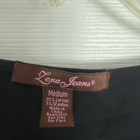 Lena Jeans Black Short Sleeve Bodysuit - Picture 2 of 3